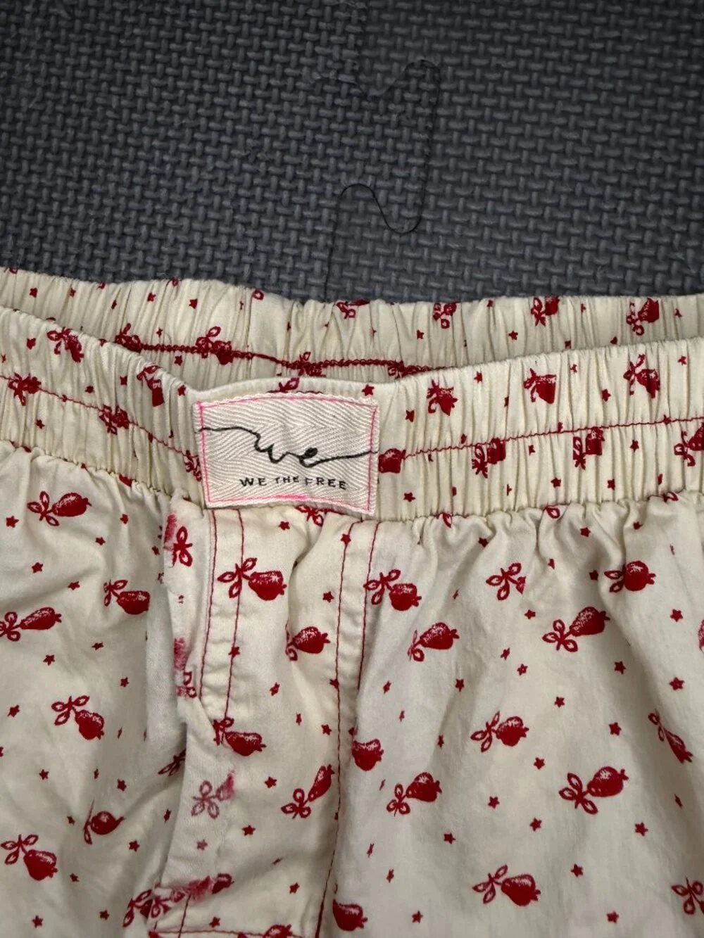 We The Free Day to Day Printed Boxers-Butter Combo-Cream/Red-S- MSRP $38